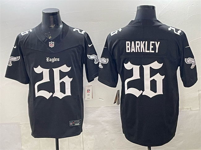 Philadelphia Eagles #26 Saquon Barkley Black 2025 F.U.S.E. 'Gothic Philly Edition' Vapor Limited Stitched Jersey - Zenithce