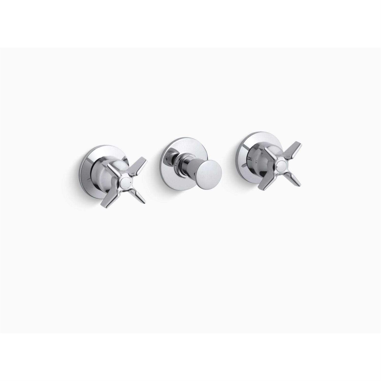 Kohler T7744-3-CP Triton Wall-mount Valve Trim with cross handles - Zenithce