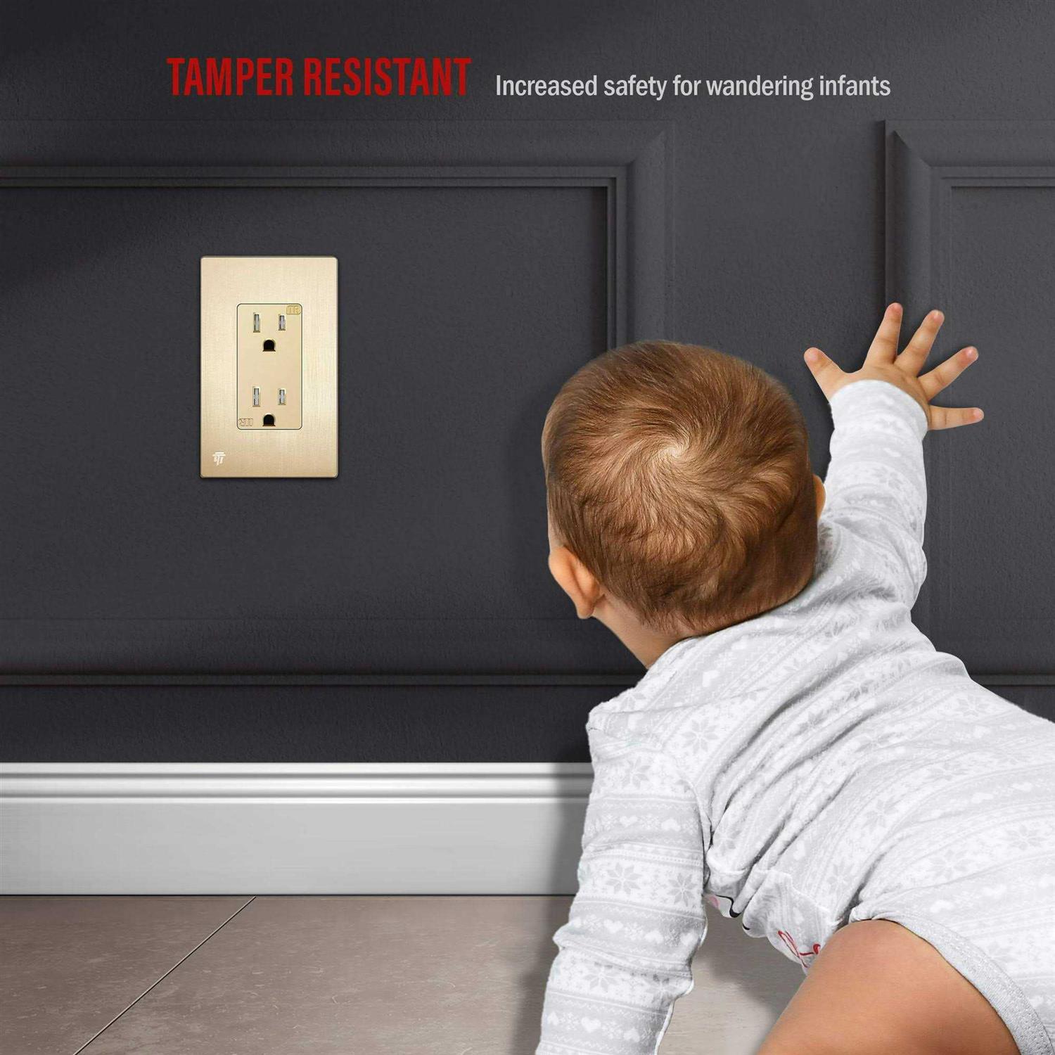 Enerlites Elite Series Decorator Receptacle Outlet Child Safe Tamper-Resistant - Zenithce
