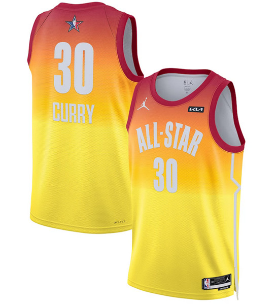 2023 All-Star #30 Stephen Curry Orange Game Swingman Stitched Jersey - Zenithce