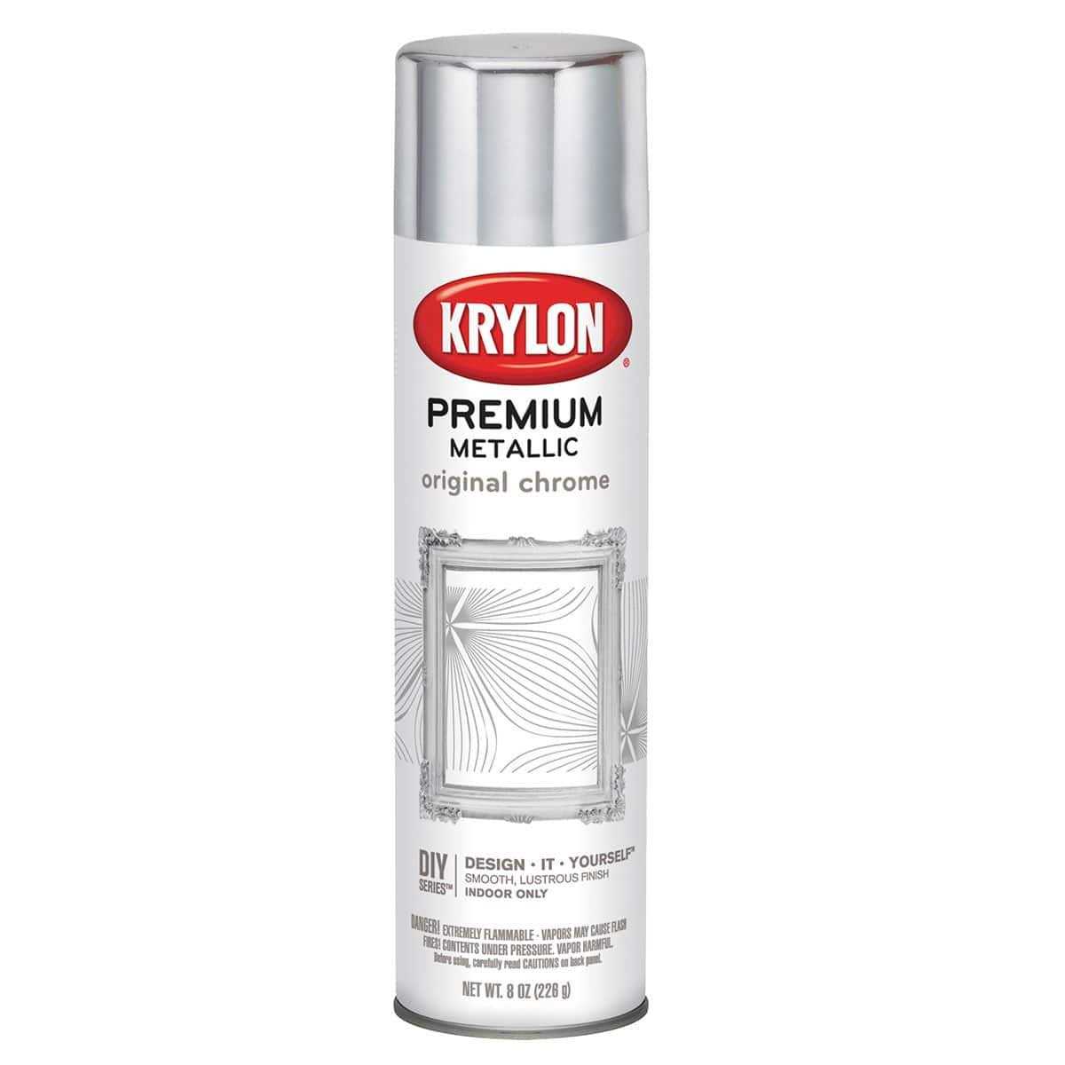 Krylon Premium Metallic Spray Paint Original Chrome - Zenithce