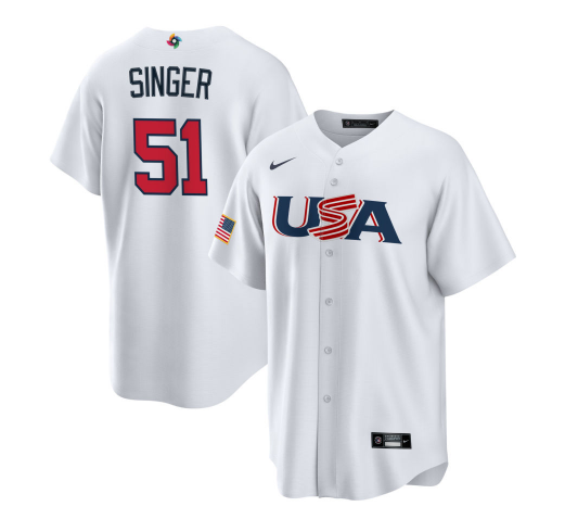 USA #51 Brady Singer 2023 White World Classic Stitched Jersey - Zenithce