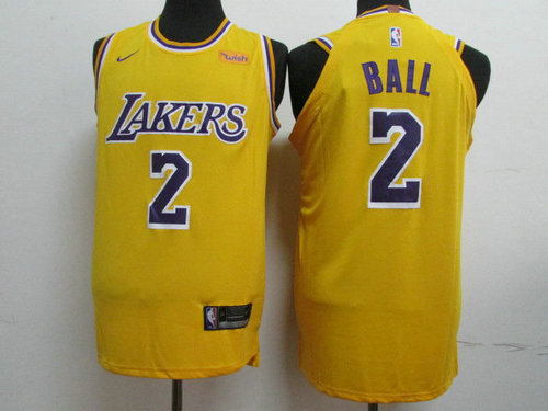 Lakers 2 Lonzo Ball Gold 2018-19 Authentic Jersey - Zenithce
