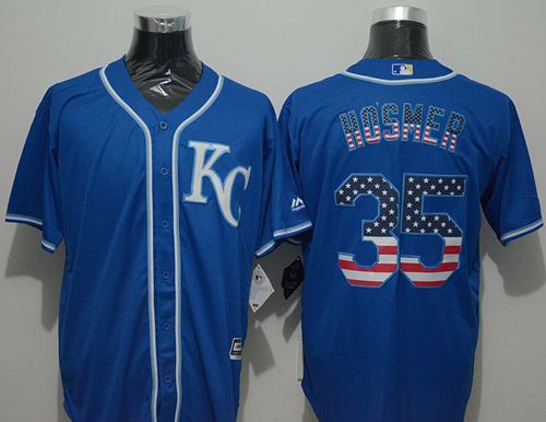 Royals #35 Eric Hosmer Blue USA Flag Fashion Stitched Jersey - Zenithce