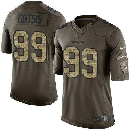 Broncos #99 Adam Gotsis Green Stitched Limited Salute To Service Nike Jersey - Zenithce