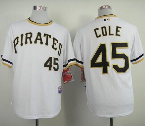 Pirates #45 Gerrit Cole White Alternate 2 Cool Base Stitched Jersey - Zenithce