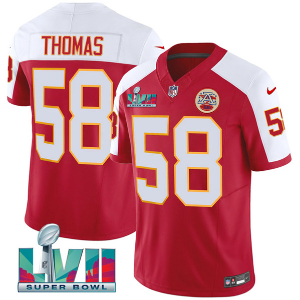 Kansas City Chiefs #58 Derrick Thomas Red 2023 F.U.S.E. With Super Bowl LVII Patch Vapor Untouchable Limited Stitched Jersey - Zenithce