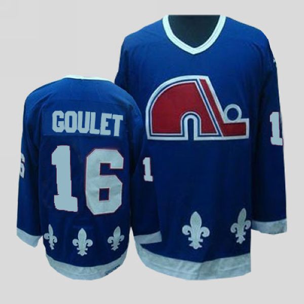 Nordiques #16 Michel Goulet Stitched CCM Throwback Blue Jersey - Zenithce