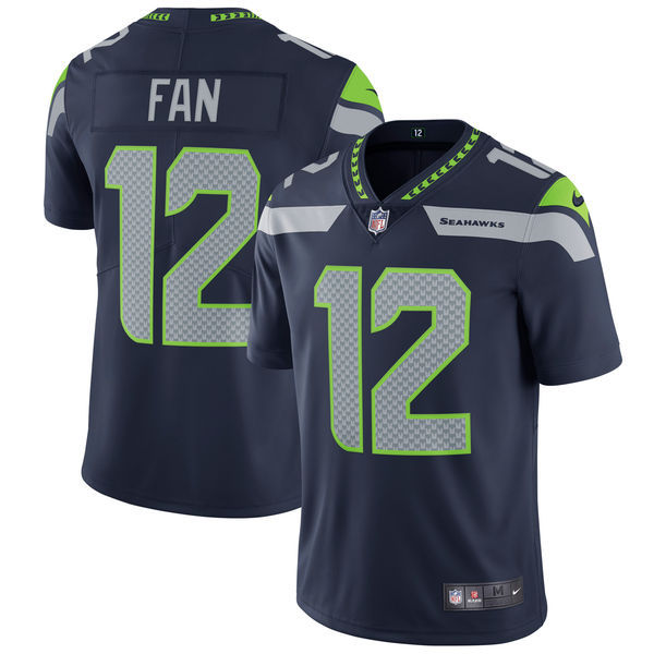 Seattle Seahawks #12 Fan Nike College Navy Vapor Untouchable Limited Stitched Jersey - Zenithce