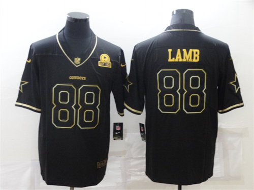 Dallas Cowboys #88 CeeDee Lamb Black Golden Edition Limited Stitched Jersey - Zenithce