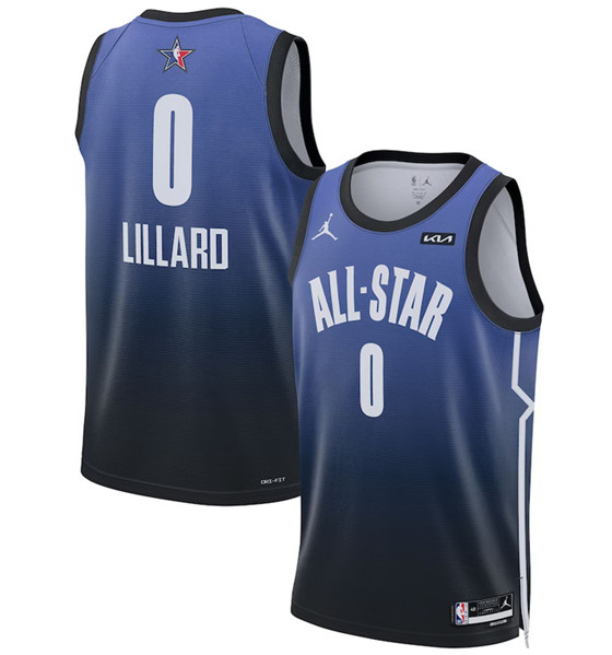 2023 All-Star #0 Damian Lillard Blue Game Swingman Stitched Jersey - Zenithce