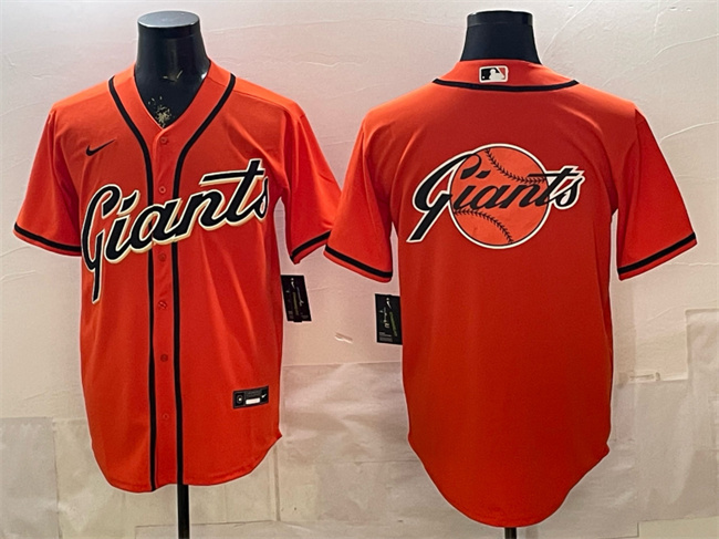 San Francisco Giants Team Big Logo Orange Cool Base Stitched Jersey - Zenithce