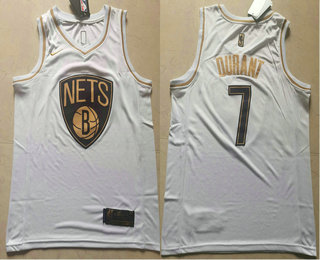 Brooklyn Nets #7 Kevin Durant White Golden Swingman Stitched Jersey - Zenithce