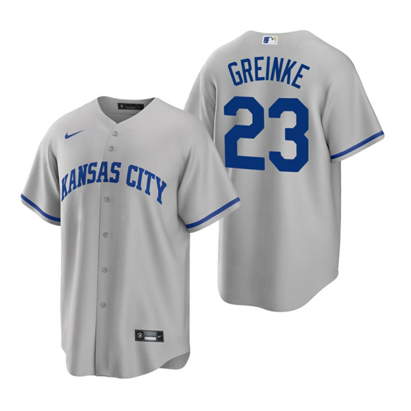 Kansas City Royals #23 Zack Greinke Grey Cool Base Stitched Jersey - Zenithce
