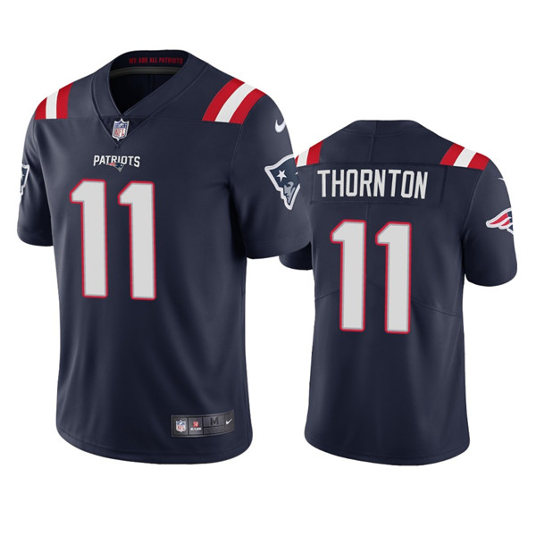 New England Patriots #11 Tyquan Thornton Navy Vapor Untouchable Limited Stitched Jersey - Zenithce