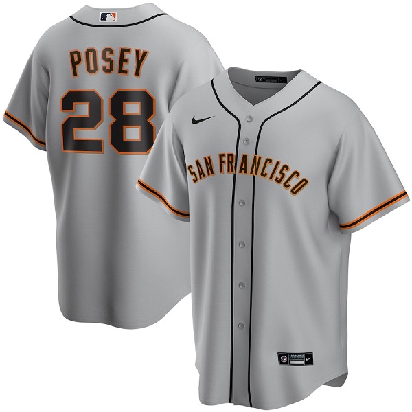San Francisco Giants #28 Buster Posey Grey Cool Base Stitched Jersey - Zenithce
