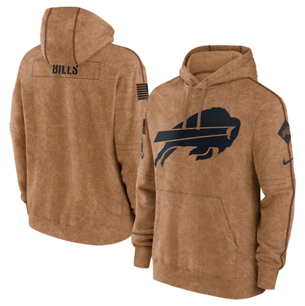 Buffalo Bills 2023 Brown Salute To Service Pullover Hoodie - Zenithce