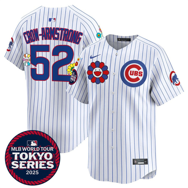 Chicago Cubs #52 Pete Crow-Armstrong White 2025 Tokyo Series Limited Stitched Jersey - Zenithce