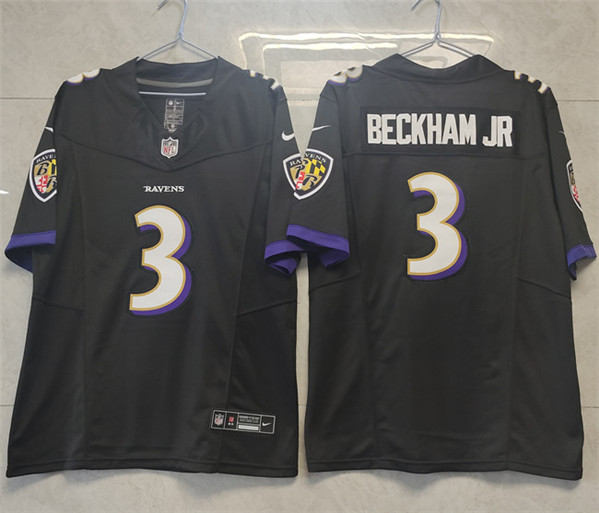 Baltimore Ravens #3 Odell Beckham Jr. Black 2023 F.U.S.E. Vapor Untouchable Stitched Jersey - Zenithce