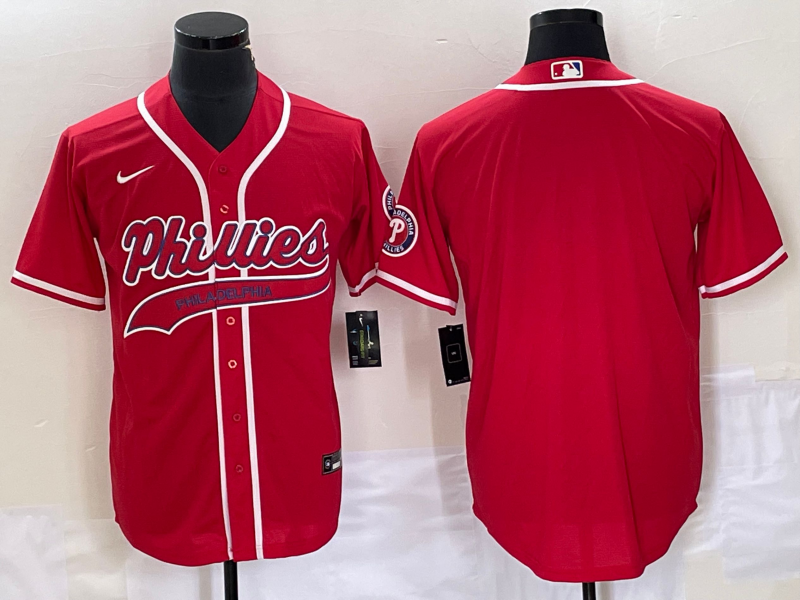 Philadelphia Phillies Blank Red Cool Base Stitched Jersey - Zenithce