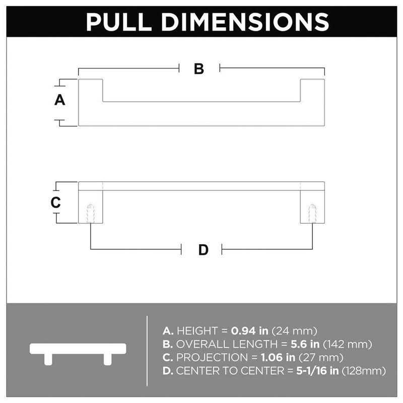 Franklin Brass Horizontal Bail Cabinet Pull Black 3 in Center-to-Center Drawer Handle P62076-FB-C1 - Zenithce