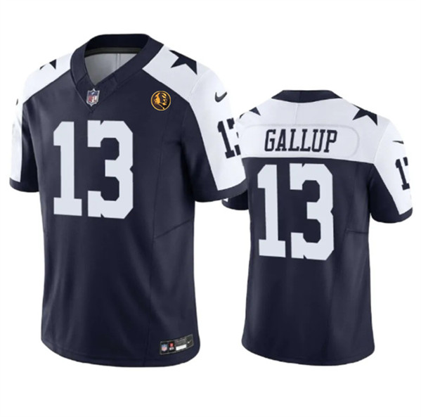 Dallas Cowboys #13 Michael Gallup Navy 2023 F.U.S.E. With John Madden Patch Thanksgiving Vapor Limited Stitched Jersey - Zenithce