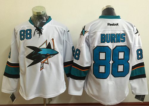 Sharks #88 Brent Burns White Stitched Jersey - Zenithce