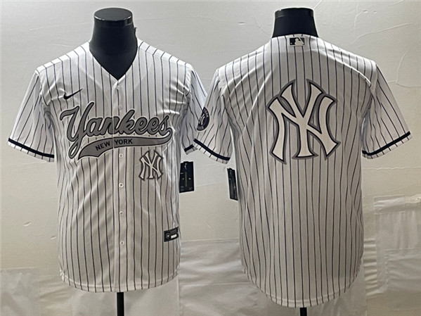 New York Yankees White Team Big Logo Cool Base With Patch Stitched Jersey - Zenithce