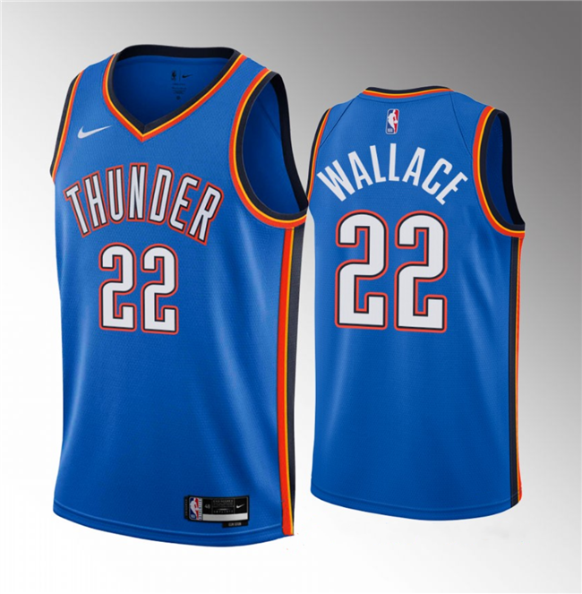 Oklahoma City Thunder #22 Cason Wallace Blue 2023 Draft Icon Edition Stitched Jersey - Zenithce