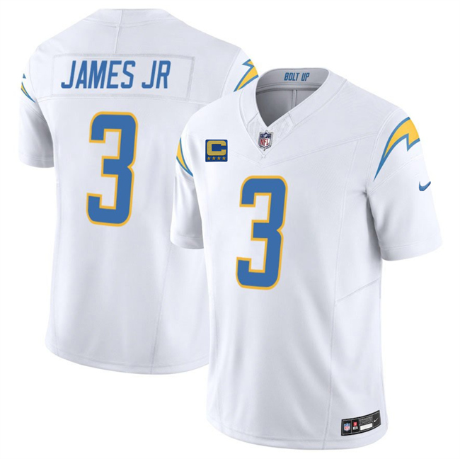 Los Angeles Chargers #3 Derwin James JR White 2025 F.U.S.E With 4-Star C Patch Vapor Limited Stitched Jersey - Zenithce