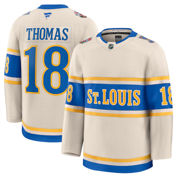 St. Louis Blues #18 Robert Thomas Cream 2024-25 Winter Classic Stitched Jersey - Zenithce