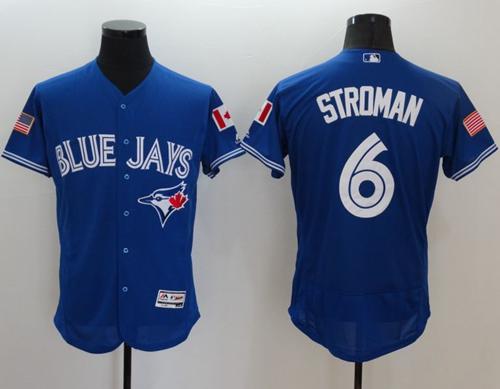 Blue Jays #6 Marcus Stroman Blue Fashion Stars Stripes Flexbase Authentic Stitched Jersey - Zenithce