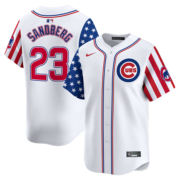 Chicago Cubs #23 Ryne Sandberg White 2024 Independence Day Vapor Limited Stitched Jersey - Zenithce