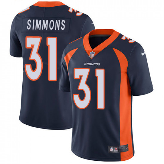 Denver Broncos #31 Justin Simmons Navy Vapor Untouchable Limited Stitched Jersey - Zenithce