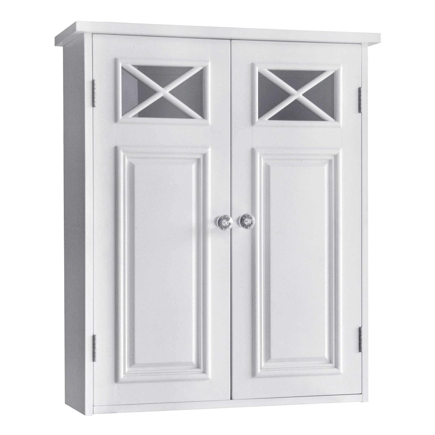 Teamson Home Dawson Removable Wooden Wall Cabinet with Cross Molding - Zenithce