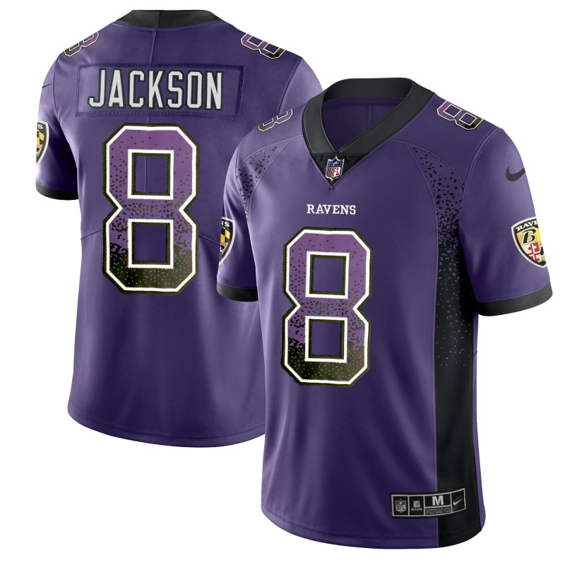 Ravens #8 Lamar Jackson Purple 2018 Drift Fashion Color Rush Limited Jersey - Zenithce