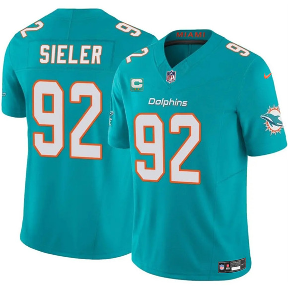 Miami Dolphins #92 Zach Sieler Aqua 2025 F.U.S.E. With 2-Star C Patch Vapor Limited Stitched Jersey - Zenithce