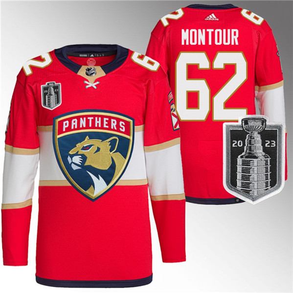 Florida Panthers #62 Brandon Montour Red 2023 Stanley Cup Final Stitched Jersey - Zenithce
