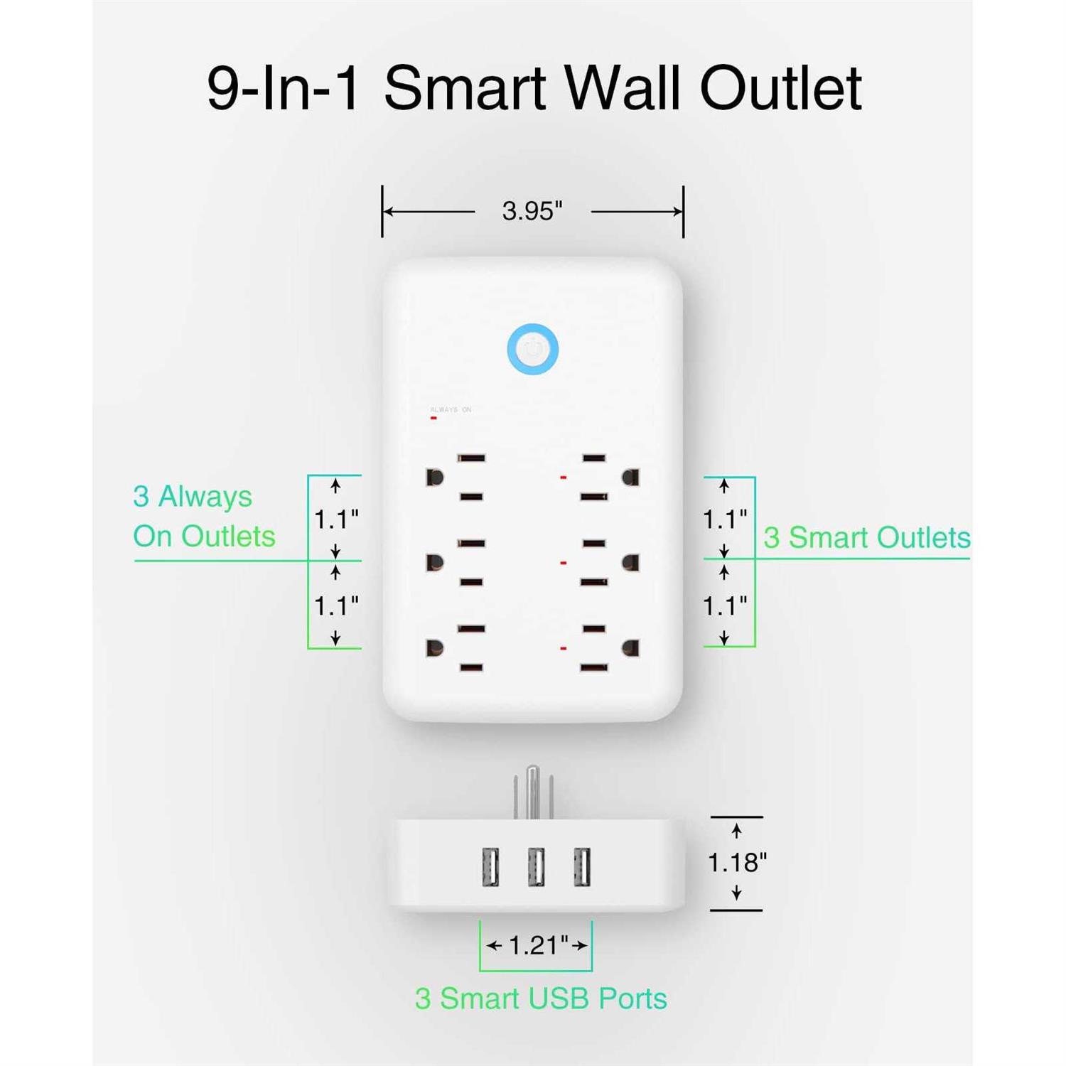 GHome Smart Mini Smart Plug, WiFi Plug Outlet Timer Smart Socket Works with Alexa and Google - Zenithce