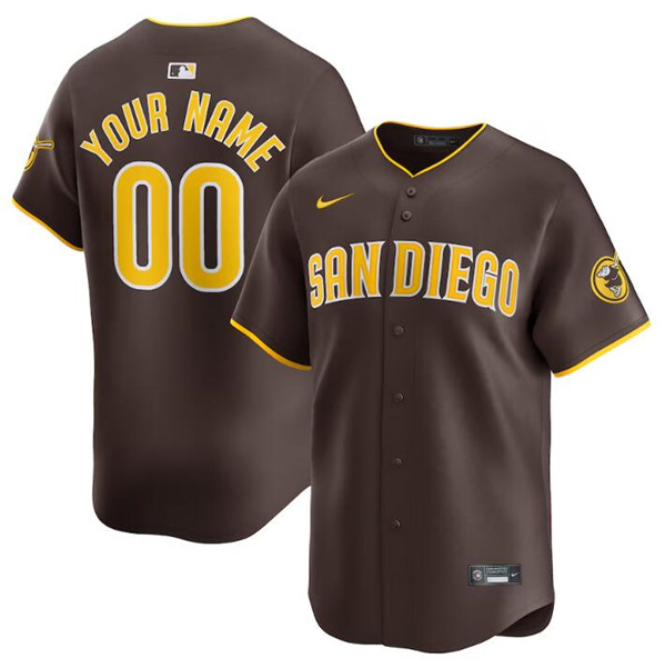San Diego Padres Custom Brown 2024 Away Limited Stitched Jersey - Zenithce