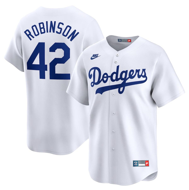 Brooklyn Dodgers #42 Jackie Robinson White Throwback Cooperstown Collection Limited Stitched Jersey - Zenithce