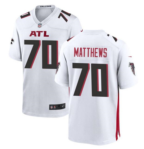 Atlanta Falcons #70 Jake Matthews White Stitched Game Jersey - Zenithce