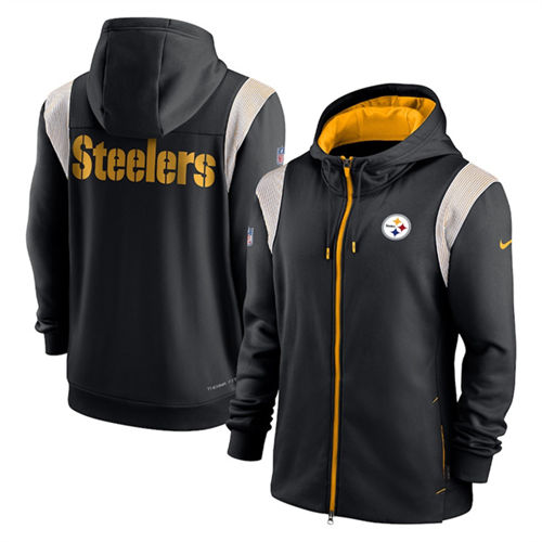 Pittsburgh Steelers Black Zipper Hoodie - Zenithce