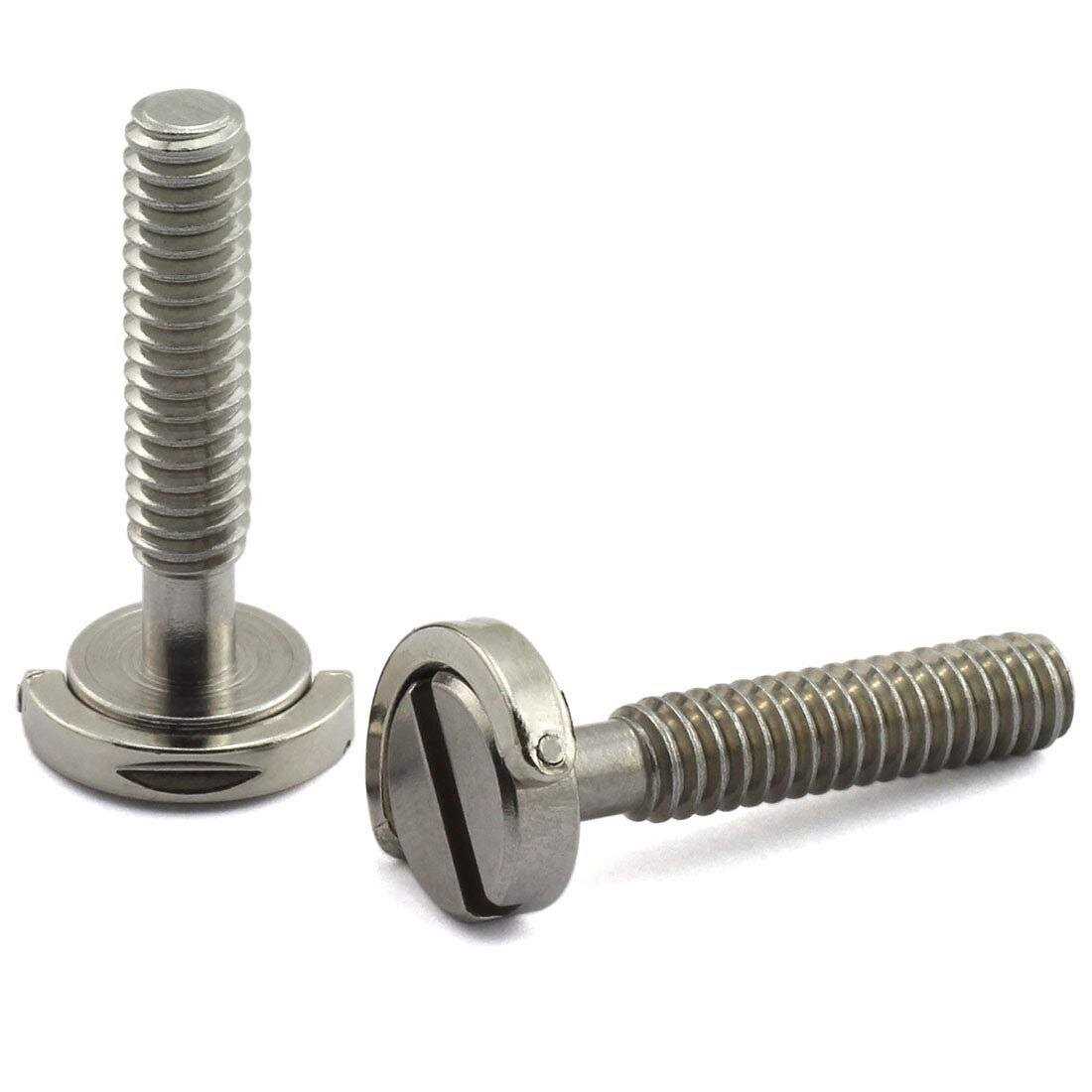 HJ Garden 2pcs 1/4-20 Thread D-Ring Stainless Steel Camera Fixing Screws for Camera Tripod Monopod QR Plate,D Shaft Quick Release Plate Mounting - Zenithce