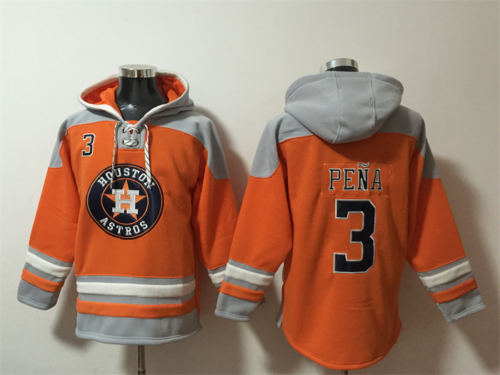 Houston Astros #3 Jeremy Peña Orange Ageless Must-Have Lace-Up Pullover Hoodie - Zenithce