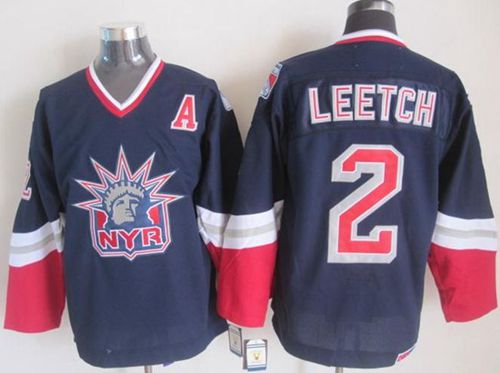 Rangers #2 Brian Leetch Navy Blue CCM Statue Of Liberty Stitched Jersey - Zenithce