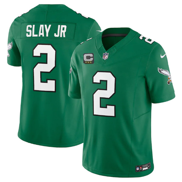 Philadelphia Eagles #2 Darius Slay JR Green 2023 F.U.S.E. With C Patch Vapor Untouchable Stitched Jersey - Zenithce