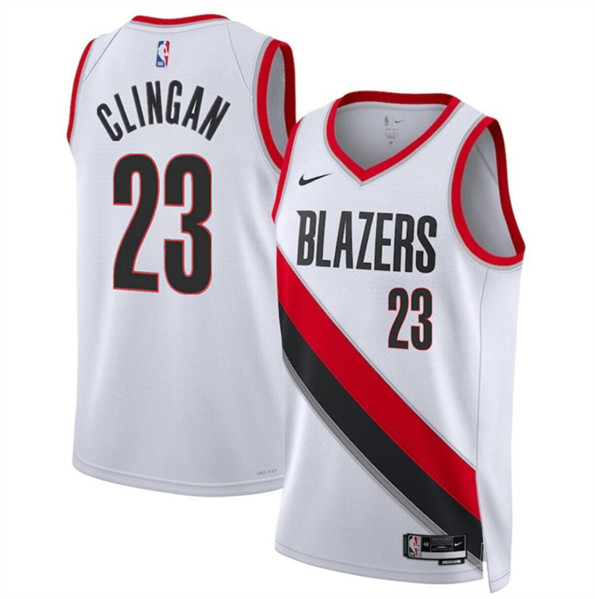 Portland Trail Blazers #23 Donovan Clingan White 2024 Draft Association Edition Stitched Jersey - Zenithce
