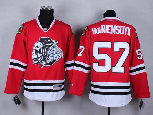 Blackhawks #57 Trevor Van Riemsdyk Red(White Skull) Stitched Jersey - Zenithce