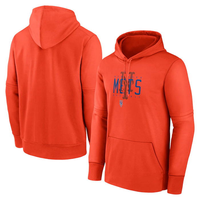 New York Mets Orange Pregame Performance Pullover Hoodie - Zenithce